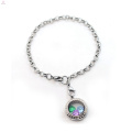 2018 Pulsera flotante grabada cadena de memoria colgante de cristal pulsera de la joyería